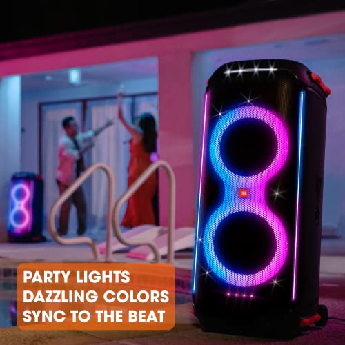 JBL PartyBox 710  Party Speaker with Powerful Sound  Built in Lights and Extra Deep Bass  IPX4 Splash Proof  App/Bluetooth Connectivity  Made for Everywhere a Handle Wheels  Black