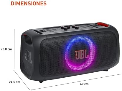 JBL PartyBox On The Go Essential   Portable Party Speaker with Built in Lights and Wireless mic  Amazing Pro Sound  IPX4 splashproof Protection  6 Hours of Playtime  Convenient Shoulder Strap