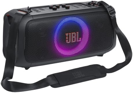JBL PartyBox On The Go Essential   Portable Party Speaker with Built in Lights and Wireless mic  Amazing Pro Sound  IPX4 splashproof Protection  6 Hours of Playtime  Convenient Shoulder Strap