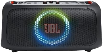 JBL PartyBox On The Go Essential   Portable Party Speaker with Built in Lights and Wireless mic  Amazing Pro Sound  IPX4 splashproof Protection  6 Hours of Playtime  Convenient Shoulder Strap