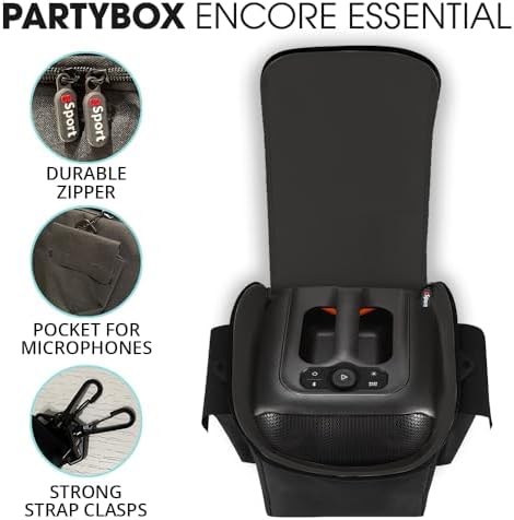 JBL Partybox Encore Essential  100W Sound  Built in Dynamic Light Show  and Splash Proof Design  Black