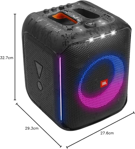 JBL Partybox Encore Essential  100W Sound  Built in Dynamic Light Show  and Splash Proof Design  Black