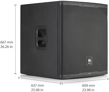 JBL Professional EON718S Subwoofer PA alimentado con Bluetooth, 18 pulgadas, eléctrico con cable, negro