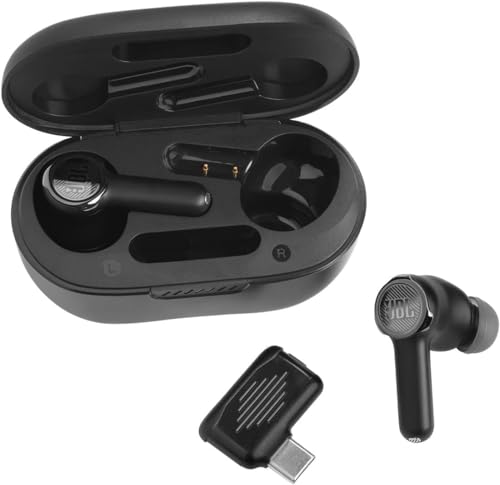 JBL Quantum TWS True Wireless Noise Cancelling Gaming Earbuds   Black  Renewed