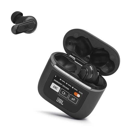 JBL Tour Pro 2   True Wireless Noise Cancelling Earbuds with Smart Charging Case  6 mic Perfect Calls with Voice Control  Up to 40hrs of Playtime  Immersive Spatial Sound  Black 