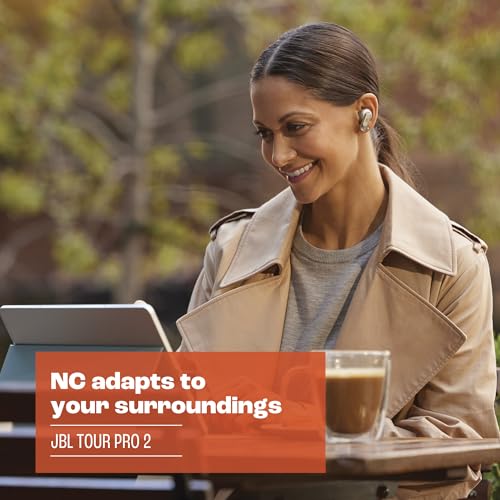 JBL Tour Pro 2   True Wireless Noise Cancelling Earbuds with Smart Charging Case  6 mic Perfect Calls with Voice Control  Up to 40hrs of Playtime  Immersive Spatial Sound  Black 