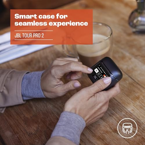 JBL Tour Pro 2   True Wireless Noise Cancelling Earbuds with Smart Charging Case  6 mic Perfect Calls with Voice Control  Up to 40hrs of Playtime  Immersive Spatial Sound  Black 