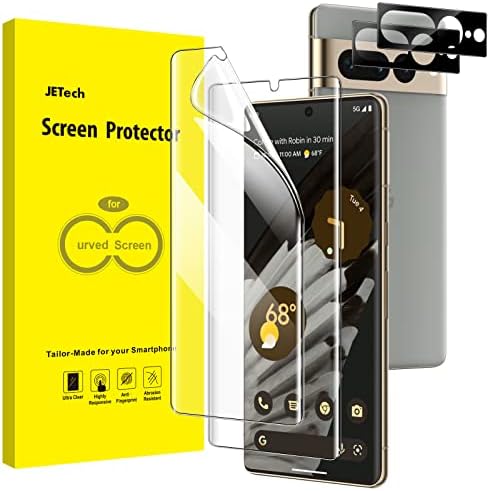JETech Screen Protector for Google Pixel 7 Pro with Camera Lens Protector  Flexible TPU Film  Fingerprint ID Compatible  HD Clear  Easy Install  2 Pack Each