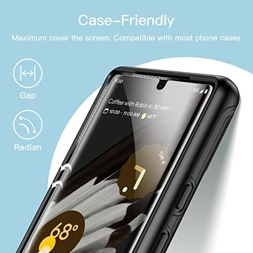 JETech Screen Protector for Google Pixel 7 Pro with Camera Lens Protector  Flexible TPU Film  Fingerprint ID Compatible  HD Clear  Easy Install  2 Pack Each