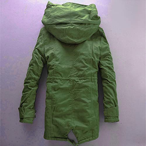 JEsilunmaMY Mens Winter Parka Warm Thick Windbreaker Plus Size Mid Length Windproof Outwear Casual Loose Cotton Padded Coat