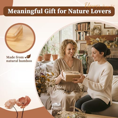JFNoraiva Flower Press Kit 11   7 9 in Large Leaf Plant & Flower Press  Portable Bamboo Wooden Flower Preservation Kit  Includes Drying Plate & Lining Paper