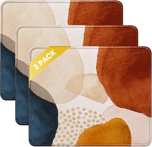 JIKIOU 3 Pack Mouse Pad with Stitched Edge  Comfortable Mouse Pads with Non Slip Rubber Base  Washable Mousepads Bulk with Comfortable Cloth  Mouse Pads for Computers Laptop Mouse 10 2x8 3inch Black