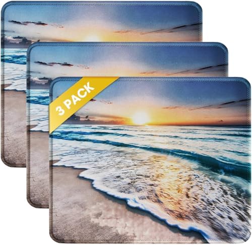 JIKIOU 3 Pack Mouse Pad with Stitched Edge  Comfortable Mouse Pads with Non Slip Rubber Base  Washable Mousepads Bulk with Comfortable Cloth  Mouse Pads for Computers Laptop Mouse 10 2x8 3inch Black