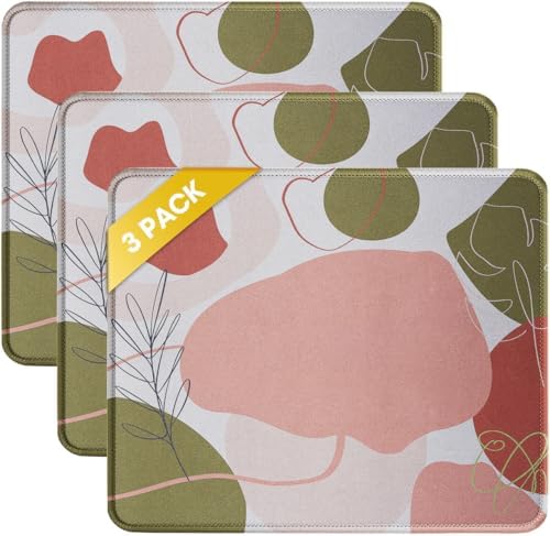 JIKIOU 3 Pack Mouse Pad with Stitched Edge  Comfortable Mouse Pads with Non Slip Rubber Base  Washable Mousepads Bulk with Comfortable Cloth  Mouse Pads for Computers Laptop Mouse 10 2x8 3inch Black