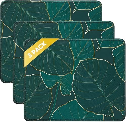 JIKIOU 3 Pack Mouse Pad with Stitched Edge  Comfortable Mouse Pads with Non Slip Rubber Base  Washable Mousepads Bulk with Comfortable Cloth  Mouse Pads for Computers Laptop Mouse 10 2x8 3inch Black