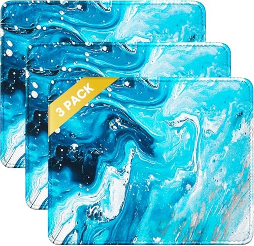 JIKIOU 3 Pack Mouse Pad with Stitched Edge  Comfortable Mouse Pads with Non Slip Rubber Base  Washable Mousepads Bulk with Comfortable Cloth  Mouse Pads for Computers Laptop Mouse 10 2x8 3inch Black