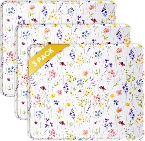 JIKIOU 3 Pack Mouse Pad with Stitched Edge  Comfortable Mouse Pads with Non Slip Rubber Base  Washable Mousepads Bulk with Comfortable Cloth  Mouse Pads for Computers Laptop Mouse 10 2x8 3inch Black