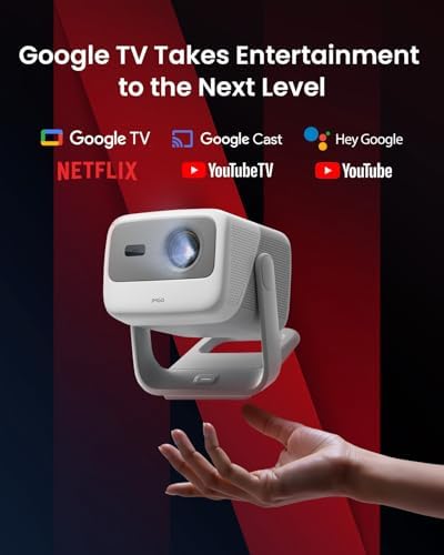 JMGO N1S 4K Smart Portable Projector  Triple Laser  1100 ISO Lumens  Gimbal Instant Auto Focus  Google TV  Netflix  110  BT 2020  Wi Fi 6  HDR10  10W Dolby Audio  Blu ray 3D  200 for Home