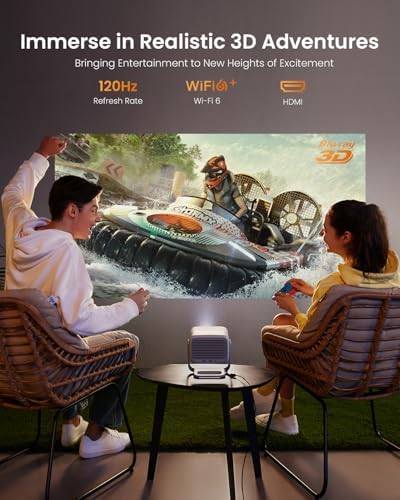 JMGO N1S GTV Portable Triple Laser Projector  1080P FHD  850 ISO Lumens  Official Netflix  HDR10  Gimbal Auto Image Correction  200 3D Home Theater Projector  2 5W Dolby Digital Speakers