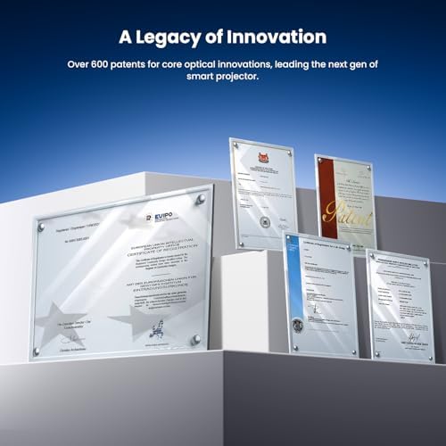 JMGO N1S GTV Portable Triple Laser Projector  1080P FHD  850 ISO Lumens  Official Netflix  HDR10  Gimbal Auto Image Correction  200 3D Home Theater Projector  2 5W Dolby Digital Speakers