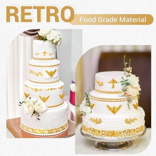 JOERSH 3PCS Baroque Silicone Molds Scroll Border Mold Baroque Clay Mold Fondant Molds for Wedding Birthday Cake Decorating  Chocolate  Sugar  Clay Crafts