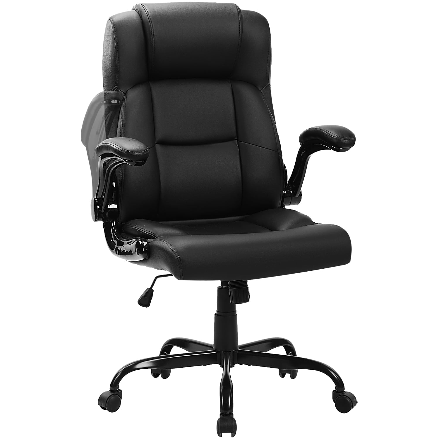 JONPONY Big and Tall Office Chair 400LBS Wide Seat Ergonomic Computer Desk Chair High Back Executive Leather Chair Adjustable Task Chair Lumbar Back Support 8 Hours Heavy Duty Design 9189 Black