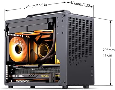 JONSBO/JONSPLUS Z20 Orange/Black Micro ATX Mini Tower Pc Case with Detachable Carrying Handle  Mini Size  High Performance Hardware Compatible  Support 240AIO  H160mm Cooler Orange/Black
