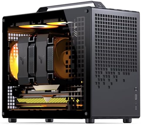 JONSBO/JONSPLUS Z20 Orange/Black Micro ATX Mini Tower Pc Case with Detachable Carrying Handle  Mini Size  High Performance Hardware Compatible  Support 240AIO  H160mm Cooler Orange/Black