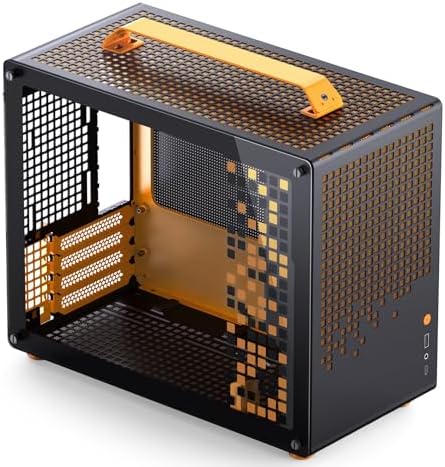 JONSBO/JONSPLUS Z20 Orange/Black Micro ATX Mini Tower Pc Case with Detachable Carrying Handle  Mini Size  High Performance Hardware Compatible  Support 240AIO  H160mm Cooler Orange/Black