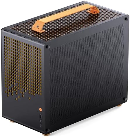 JONSBO/JONSPLUS Z20 Orange/Black Micro ATX Mini Tower Pc Case with Detachable Carrying Handle  Mini Size  High Performance Hardware Compatible  Support 240AIO  H160mm Cooler Orange/Black