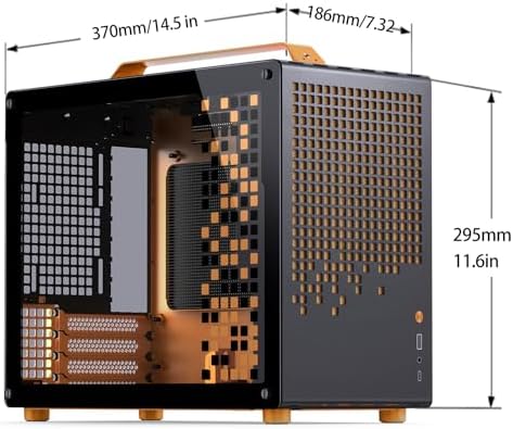 JONSBO/JONSPLUS Z20 Orange/Black Micro ATX Mini Tower Pc Case with Detachable Carrying Handle  Mini Size  High Performance Hardware Compatible  Support 240AIO  H160mm Cooler Orange/Black