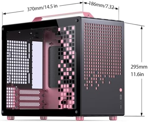 JONSBO/JONSPLUS Z20 Orange/Black Micro ATX Mini Tower Pc Case with Detachable Carrying Handle  Mini Size  High Performance Hardware Compatible  Support 240AIO  H160mm Cooler Orange/Black