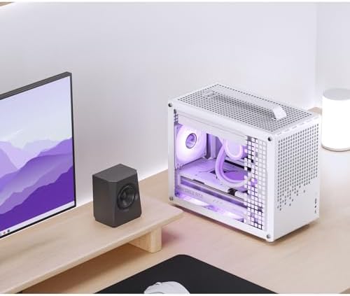 JONSBO/JONSPLUS Z20 White Micro ATX Mini Tower Pc Case with Detachable Carrying Handle  Mini Size  High Performance Hardware Compatible  Support 240AIO  H160mm Cooler  White