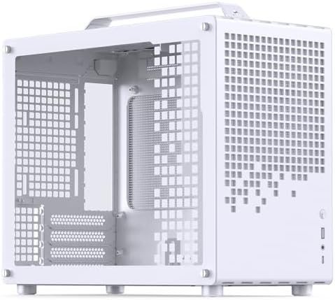 JONSBO/JONSPLUS Z20 White Micro ATX Mini Tower Pc Case with Detachable Carrying Handle  Mini Size  High Performance Hardware Compatible  Support 240AIO  H160mm Cooler  White