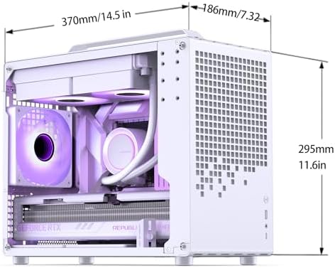 JONSBO/JONSPLUS Z20 White Micro ATX Mini Tower Pc Case with Detachable Carrying Handle  Mini Size  High Performance Hardware Compatible  Support 240AIO  H160mm Cooler  White