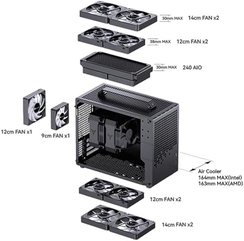 JONSBO/JONSPLUS Z20 White Micro ATX Mini Tower Pc Case with Detachable Carrying Handle  Mini Size  High Performance Hardware Compatible  Support 240AIO  H160mm Cooler  White