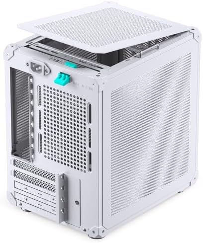 JONSBO C6 ITX White Mini ITX Handled Mesh PC Case  Simple Compact Desktop ITX Chassis  SP MB ITX/Mini DTX  ATX Power Bite  L140mm Max    170mm Tower Cooler  Tool Free Open SFF Case  White
