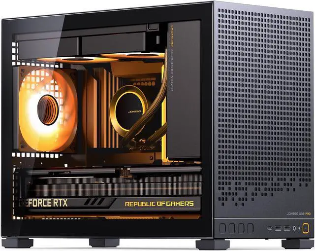 JONSBO D32 PRO Micro ATX PC Case High Compatibility Mini Desktop Case A/B Mode for MB  Support MATX Back Connect/BTF MB 365mm GPU/240AIO/163mm Air Cooler ATX/SFX L/SFX PSU  USB3 2 PC Gaming Case Black