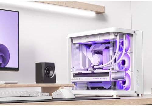 JONSBO TK 2 White ATX Mid Tower Pc Case Hyperboloid Glass Design  Separated Cabinet Structure  Al Alloy Shell Desktop Computer Case  Support BTF Motherboard/ATX Power supply/360 AIO White