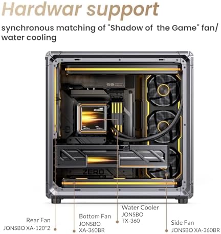 JONSBO X400 Gray ATX PC Case  Back Connect Desktop Case MB Auxiliary Air Guidance Cooling System  E Sport Assistant 2 Sides SP 360 AIO SP 427mm GPU  ATX<180mm Compatibility/Heat Dissipation Gray
