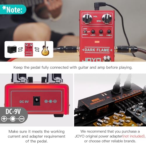 JOYO Modern Metal High Gain Distortion Guitar Effect Pedal with Different Tone Styles for Electric Guitar   True Bypass  Dark Flame R 17 