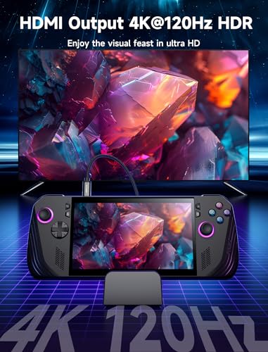 JSAUX Docking Station & 100W Charger for ROG Xbox Ally X  2025 /ROG Ally X/Steam Deck/Legion Go  6 in 1 Dock with HDMI 4K 120Hz  Gigabit Ethernet  Dual USB A & USB C 3 2 Gen 1  100W Charging   HB0609