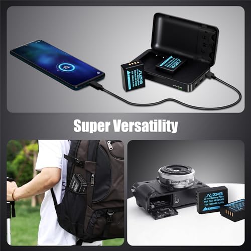 JYJZPB 2Pack NP W126S Batteries Compatible with Fujifilm XM5  X100VI XT30ii XT3 XT2 XT1 A10 XA7 A5 A3 A2 A1 XT20 XT10 XT30 XT100 XT200 Fuji Cameras with NP W126 Battery Charger