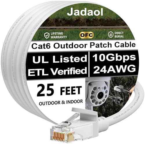 Jadaol Cat 6 Ethernet Cable 50 ft  10Gbps Support Cat8 Cat7 Network  Flat RJ45 LAN Patch Cable  High Speed Wired Internet Cable for Router  Modem  Switch  Gaming Consoles  PC  Streaming Devices  White