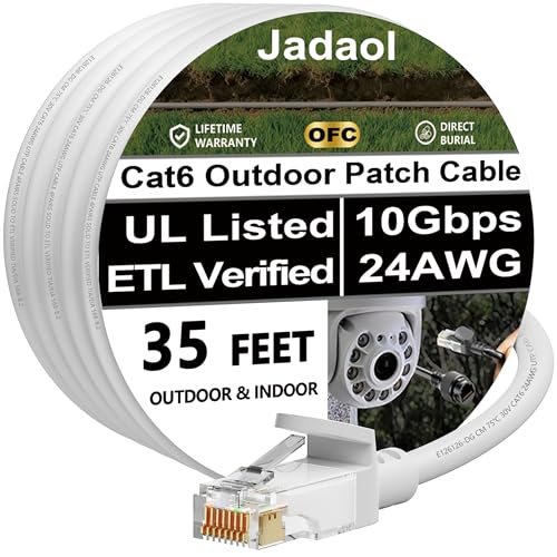 Jadaol Cat 6 Ethernet Cable 50 ft  10Gbps Support Cat8 Cat7 Network  Flat RJ45 LAN Patch Cable  High Speed Wired Internet Cable for Router  Modem  Switch  Gaming Consoles  PC  Streaming Devices  White