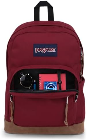 JanSport Right Pack Backpack   Durable Daypack with Padded 15 Laptop Sleeve  Spacious Main Compartment & Integrated Water Bottle Pocket   Russet Red