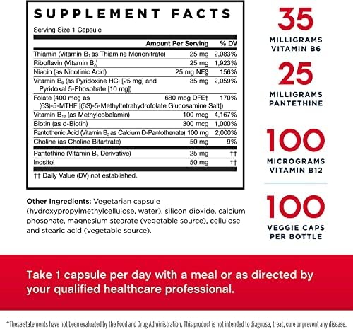Jarrow Formulas B Right   100 Veggie Caps  Pack of 2   Low Odor Vitamin B Complex Formula   Energy & Metabolism Support   Promotes Brain  Heart & Cardiovascular Health   100 Count  Pack of 2 
