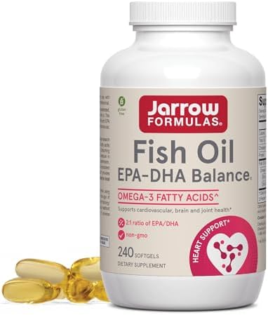 Jarrow Formulas EPA DHA Balance  1 200 mg Omega 3 Fatty Acids for Cardiovascular Support  240 Softgels  120 Day Supply