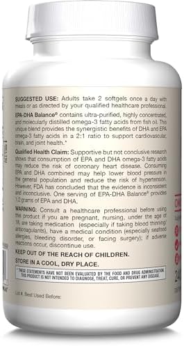 Jarrow Formulas EPA DHA Balance  1 200 mg Omega 3 Fatty Acids for Cardiovascular Support  240 Softgels  120 Day Supply