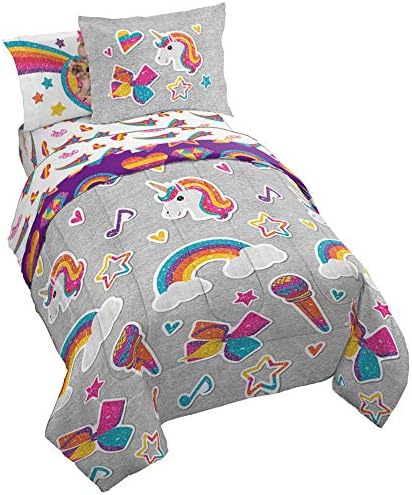 Jay Franco Disney Lilo & Stitch Twin Comforter Set   5 Piece Bedding Includes Sheet Set & Pillow Covers   Super Soft Kids Floral Bedding